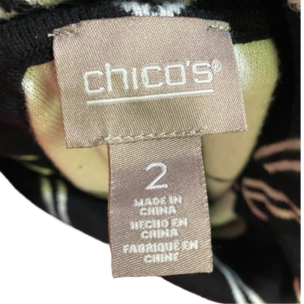 Chico's Black and Cream Knit Sweater Size 2 - Picture 5 of 8